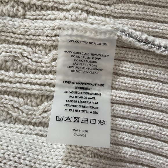 NWOT Margaret O’Leary Silver Accent Belted Knit Cardigan - Sz M - Picture 8 of 12